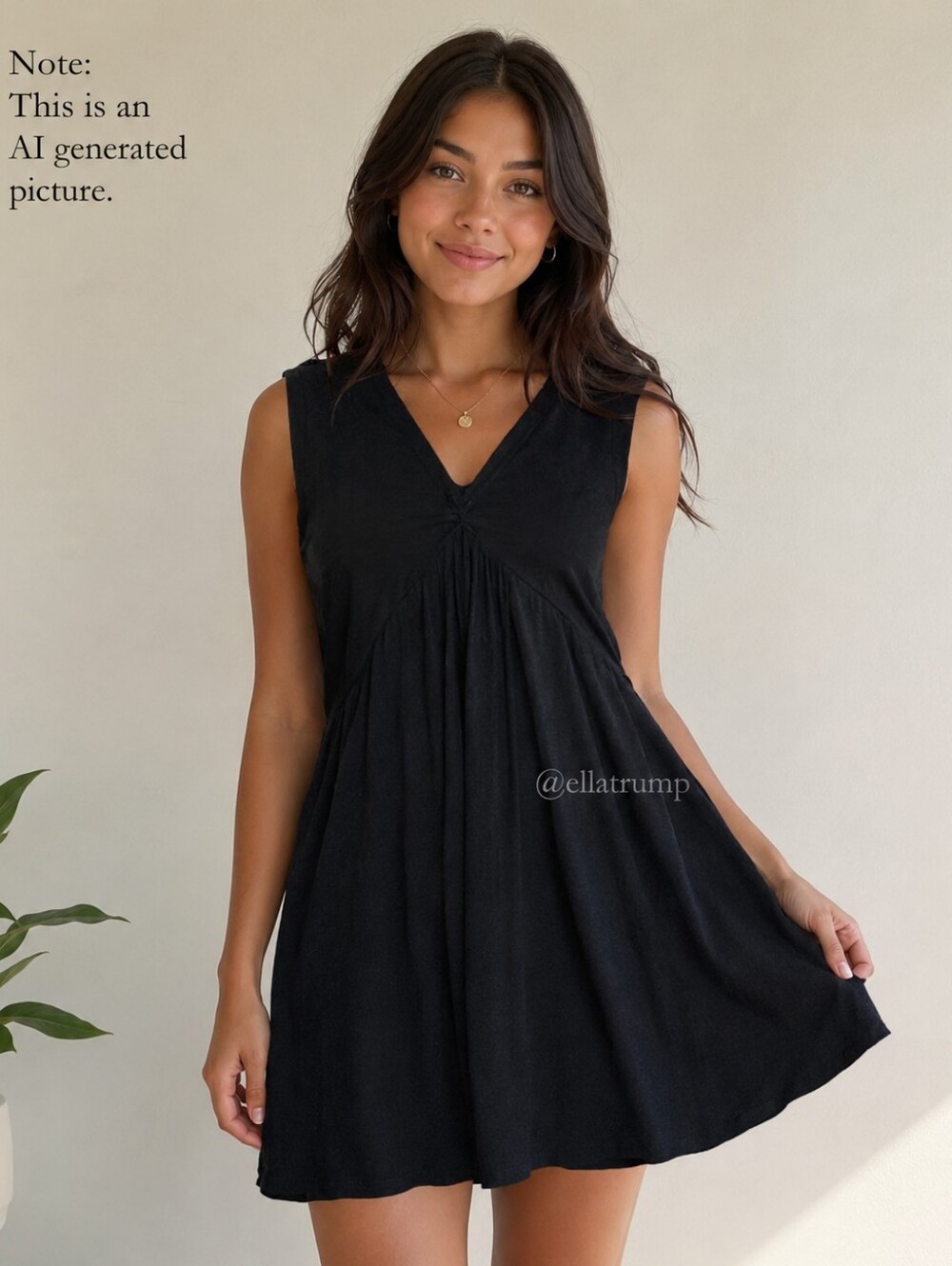 Chelsea & Violet Black Size Small Sleeveless Babydoll Top